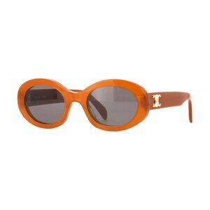 NEW CELINE SUNGLASSES, WOMEN ORANGE OVAL EYEWEAR CELINE CL40194U 45A